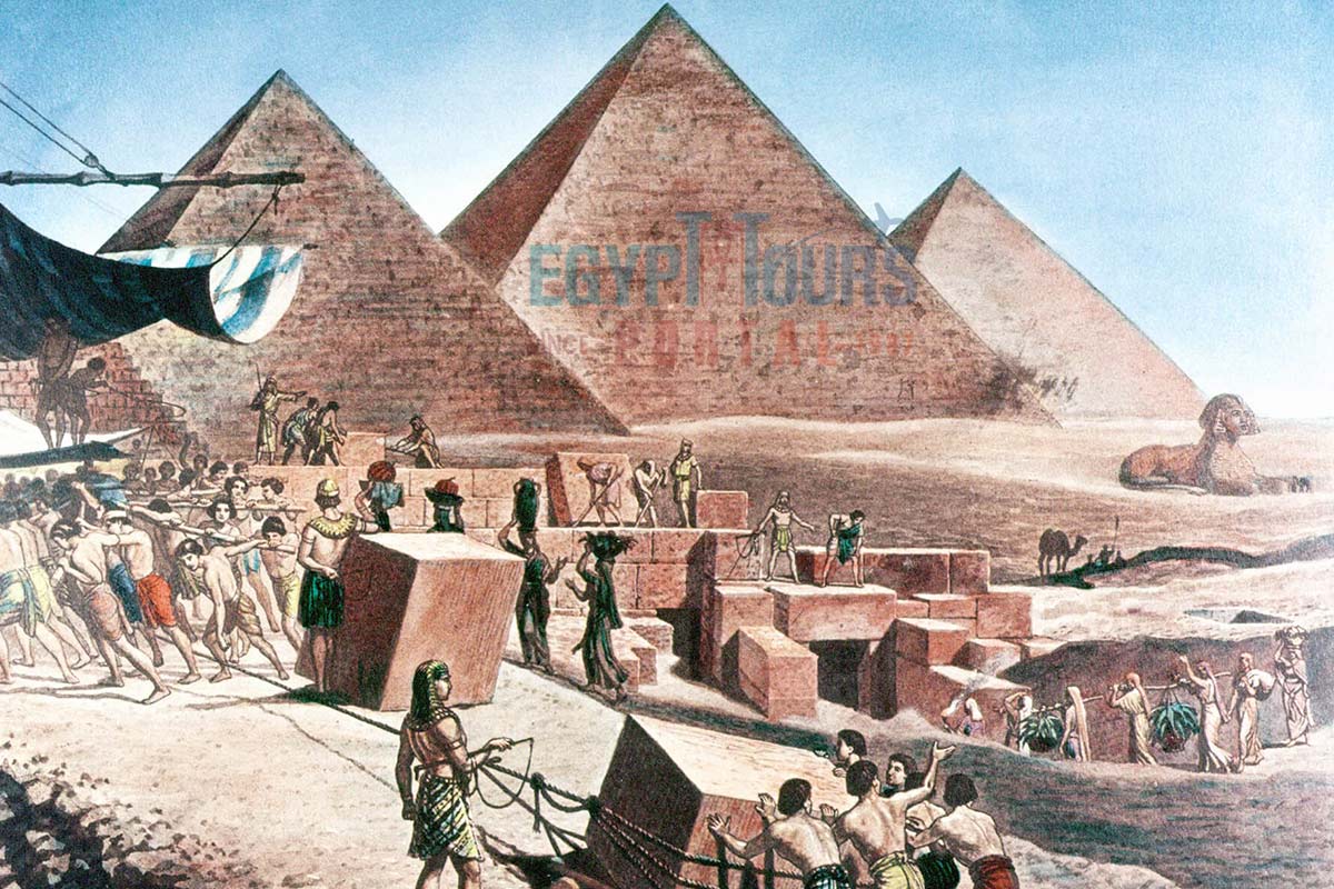 Construction des Pyramides de Gizeh - Egypt Tours Portal.jpg