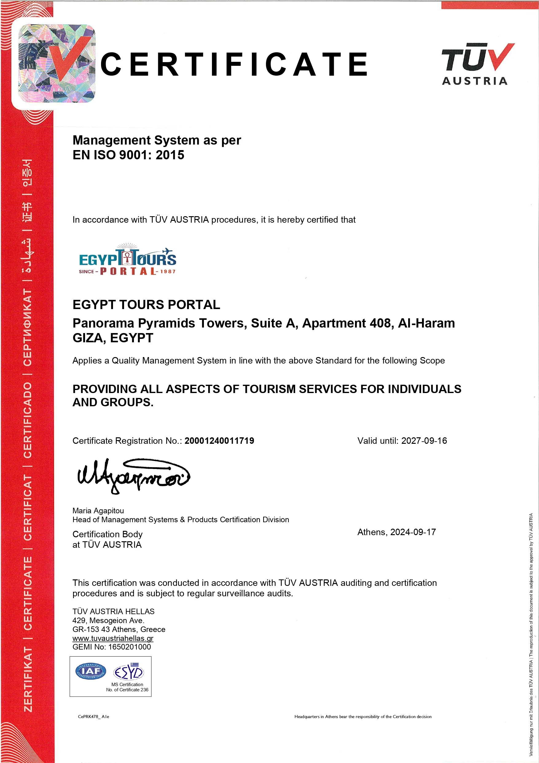 ISO 9001 - Egypt Tours Portal.webp